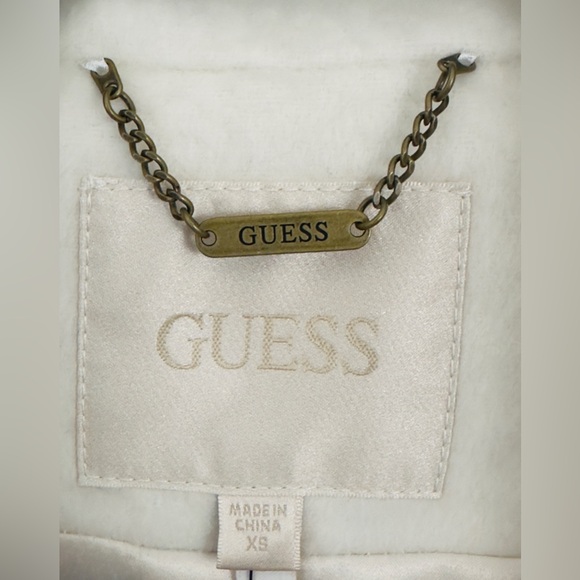 “Guess” - Cream Snow White Belted Trench Coat (Sustainable Wool Garment) NWT - Picture 9 of 15